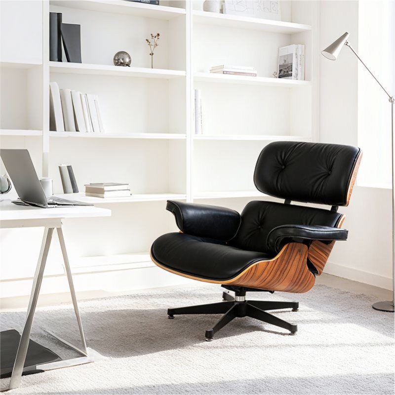 Charles Eames Chaise Lounge Black Leather