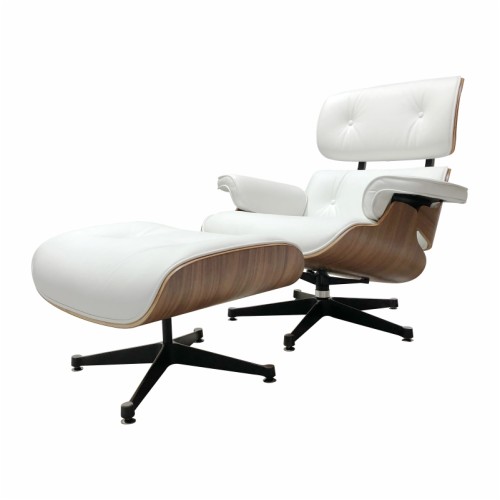 Charles Eames Lounge Chair and Ottoman White Charles Eames Lounge Chair and Ottoman White