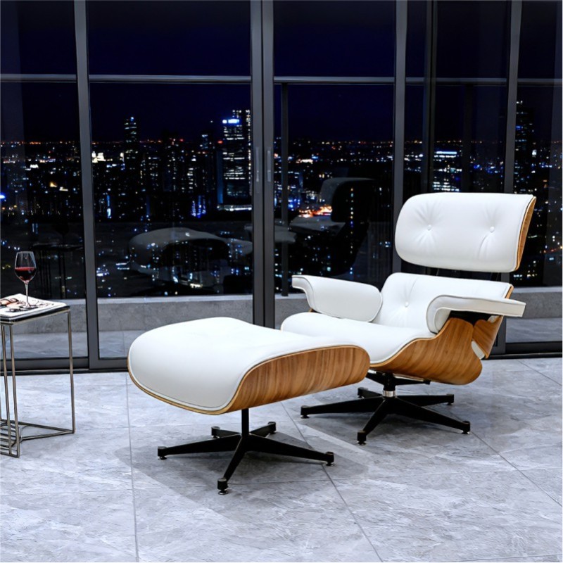 Charles Eames Lounge Chair and Ottoman White