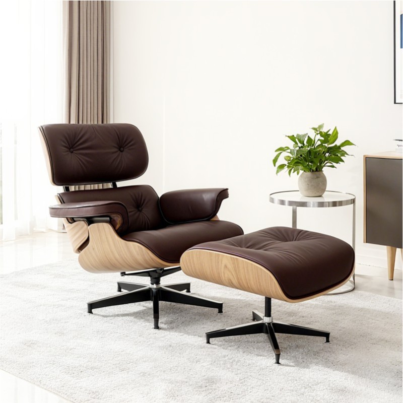 Charles Eames Lounge Chair and Ottoman Brown