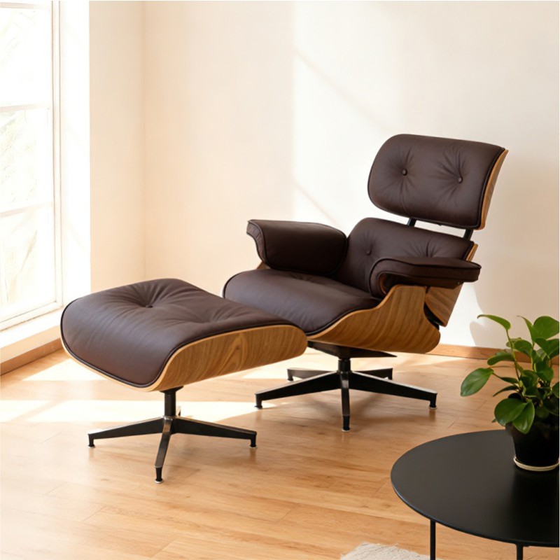 Charles Eames Lounge Chair and Ottoman Brown
