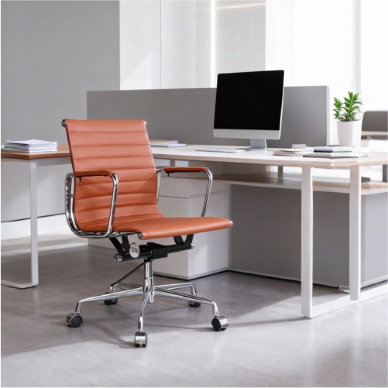 Eames Style EA117 Alu­mini­um Chair with cas­tors and arms