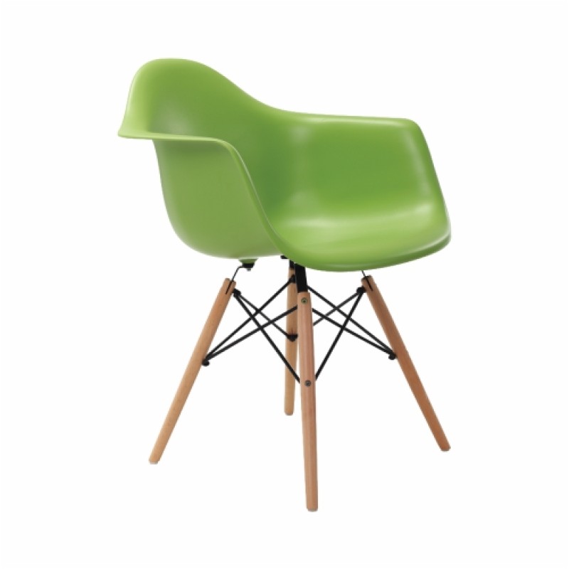 Eames Molded Plastic Armchair (Wood Base)