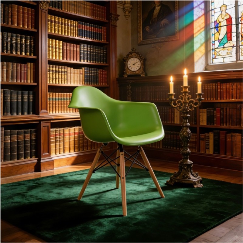 Eames Molded Plastic Armchair (Wood Base)