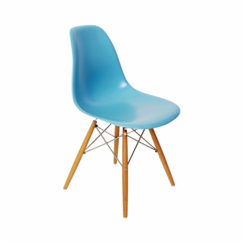 Eames Molded Plastic Side Chair (Wood Base)