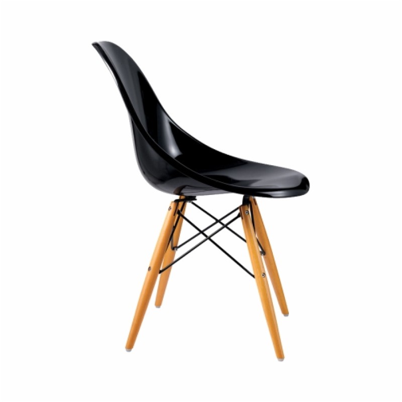 Eames Molded Plastic Side Chair (Wood Base)