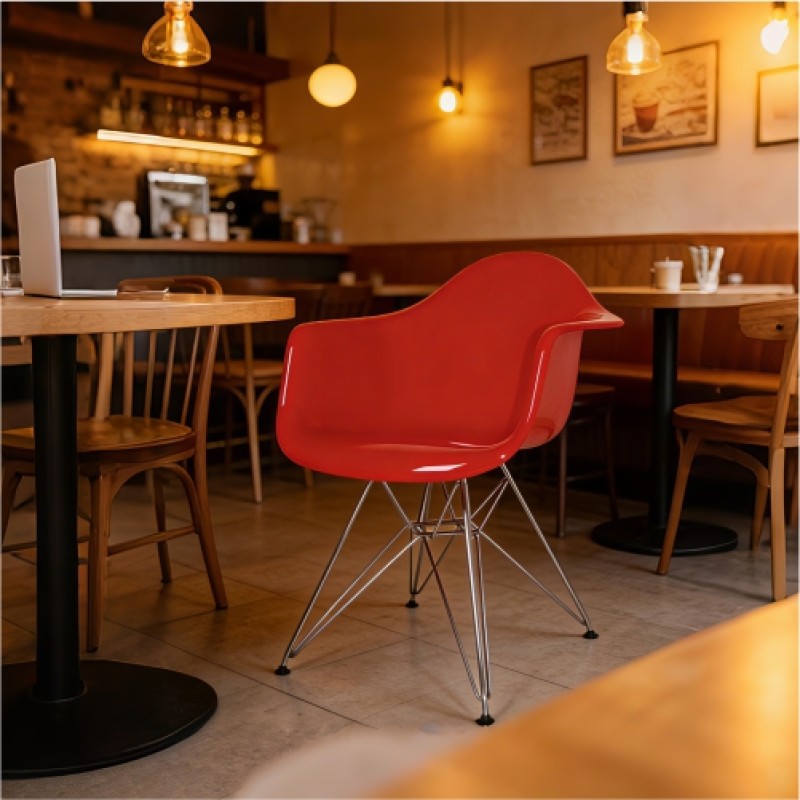 Eames Molded Plastic Armchair  (Rod Base)