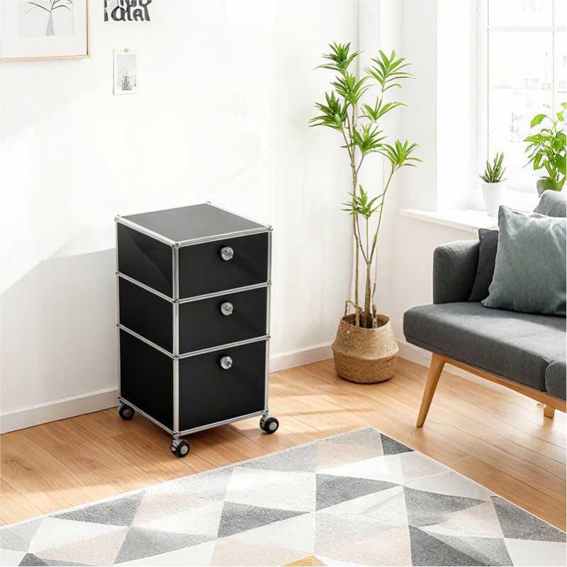 Side cabinet 3x1 pink
