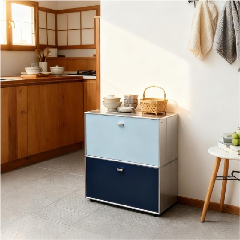 Side cabinet 2x1 Color blocking